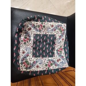 Gorgeous Green French Provencal Souleiado Fabric Pillow Cover Square EXCELLENT